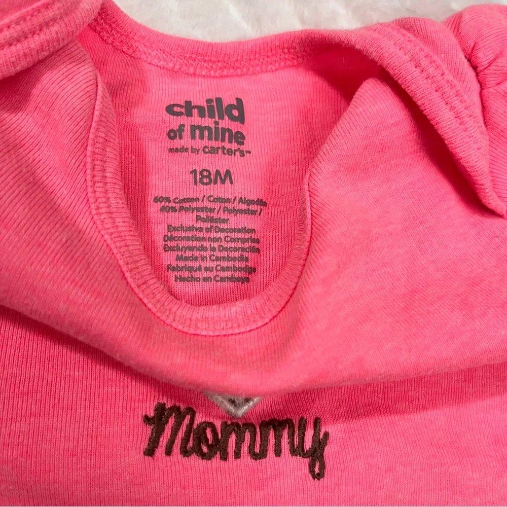 Carter's‎ Pink Bodysuit I Heart Mommy onsie shirt size 18 months